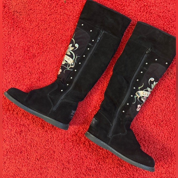 Don Ed Hardy Suede/Fur boots 2013 US8 EUR39 - Picture 8 of 16